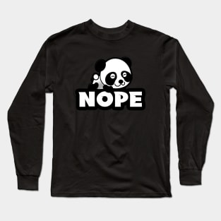 Nope Lazy Panda Lover Gift Long Sleeve T-Shirt